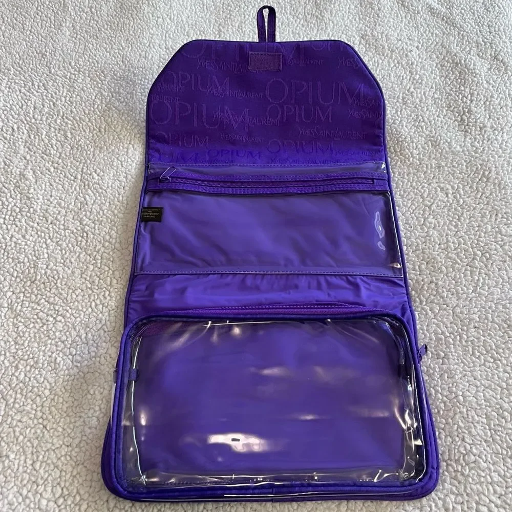 Yves Saint Laurent Opium Logo Purple Makeup Bag
